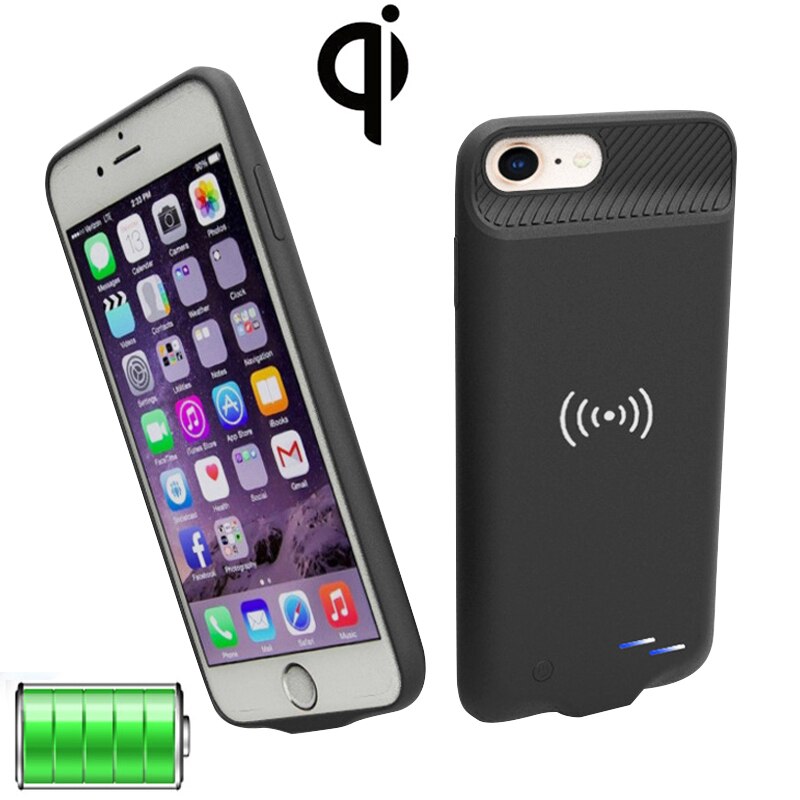 Funda de batería inalámbrica para móvil, carcasa de carga inalámbrica Qi para iPhone 6 s 6 s 7 8 Plus