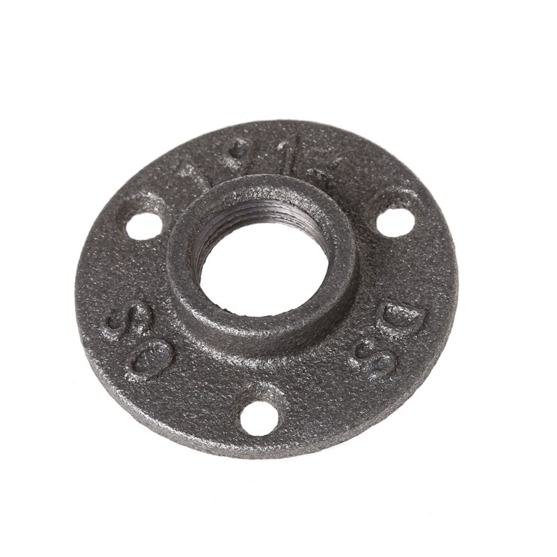 3/4&quot; Malleable Threaded Floor Flange Iron Pipe Fittings Wall Mount Black
