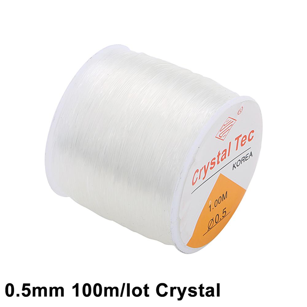 Plastic Crystal DIY Beading Stretch Cords Elastic Line Jewelry Making Supply Wire String jeweleri thread String Thread: 0.5mm 100m Crystal