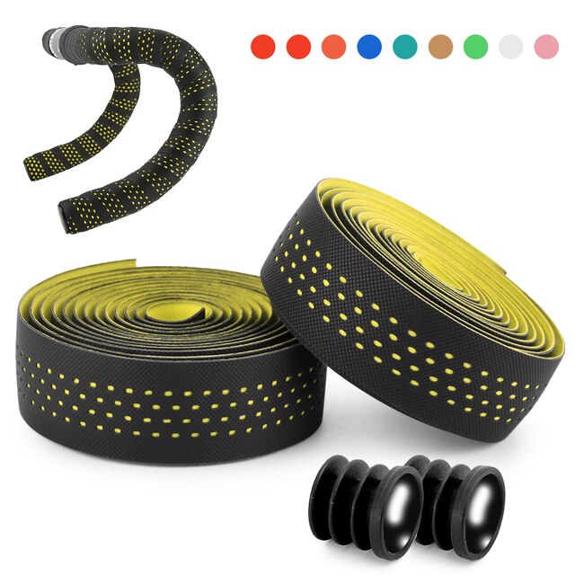1 Paar Racefiets Handvat Bar Tape Fietsstuur Wrap Bandjes Anti-Slip Fietsen Stuur Mountainbike Stuurlint: Yellow