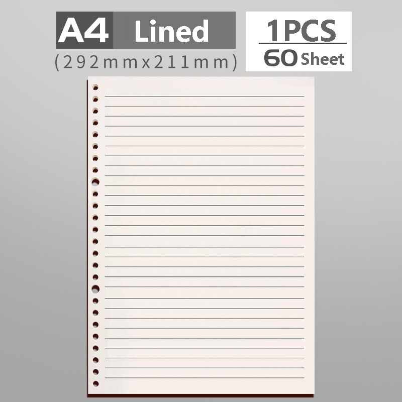 A4/A5/B5 Loose Leaf Binder Notebook Refillable Paper Journal Diary Agenda 2022 Planner Notepad Office School Supplies Stationery: A4 Lined