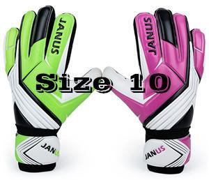 JANUS, guantes de portero coloridos con personalidad, rojo, verde, espesados, fútbol, guantes de portero, Palma de látex S227: size 10