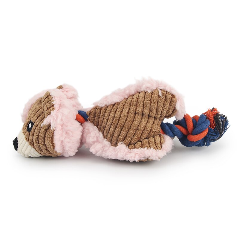 Pink Cute Bear Puppy Pet Toy Rope Squeak Chew Dog Toys Bite Sound Puppy Toys