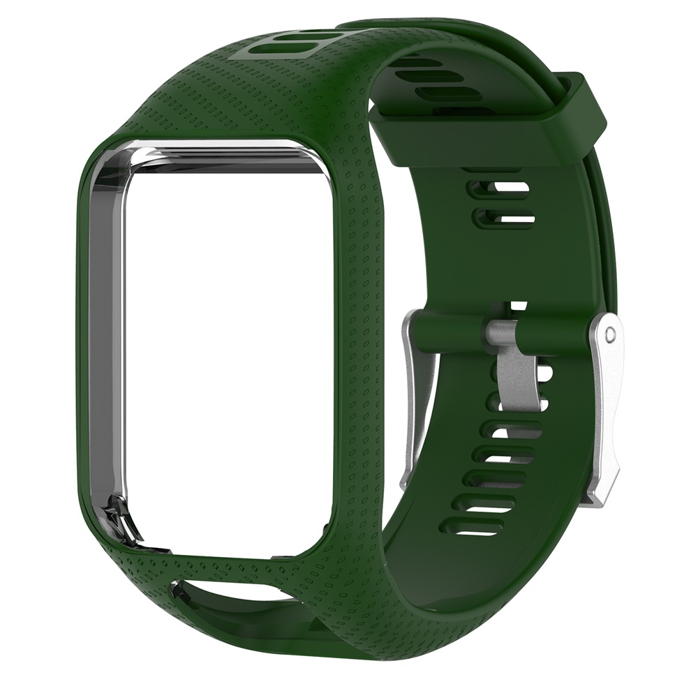 Erstatningsarmbånd til tomtom urrem silikonebånd til tomtom runner 3/ eventyrer/golfspiller 2/ løber 2 cardio/spark 3 musik: Mørkegrøn