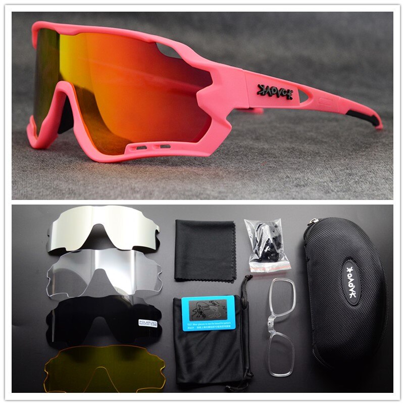 Fietsen Bril Gepolariseerde TR90 5 Lens Outdoor Sport Bril Mtb Racefiets Bril Fietsen Eyewear UV400 Fietsen Zonnebril: KEBR-10