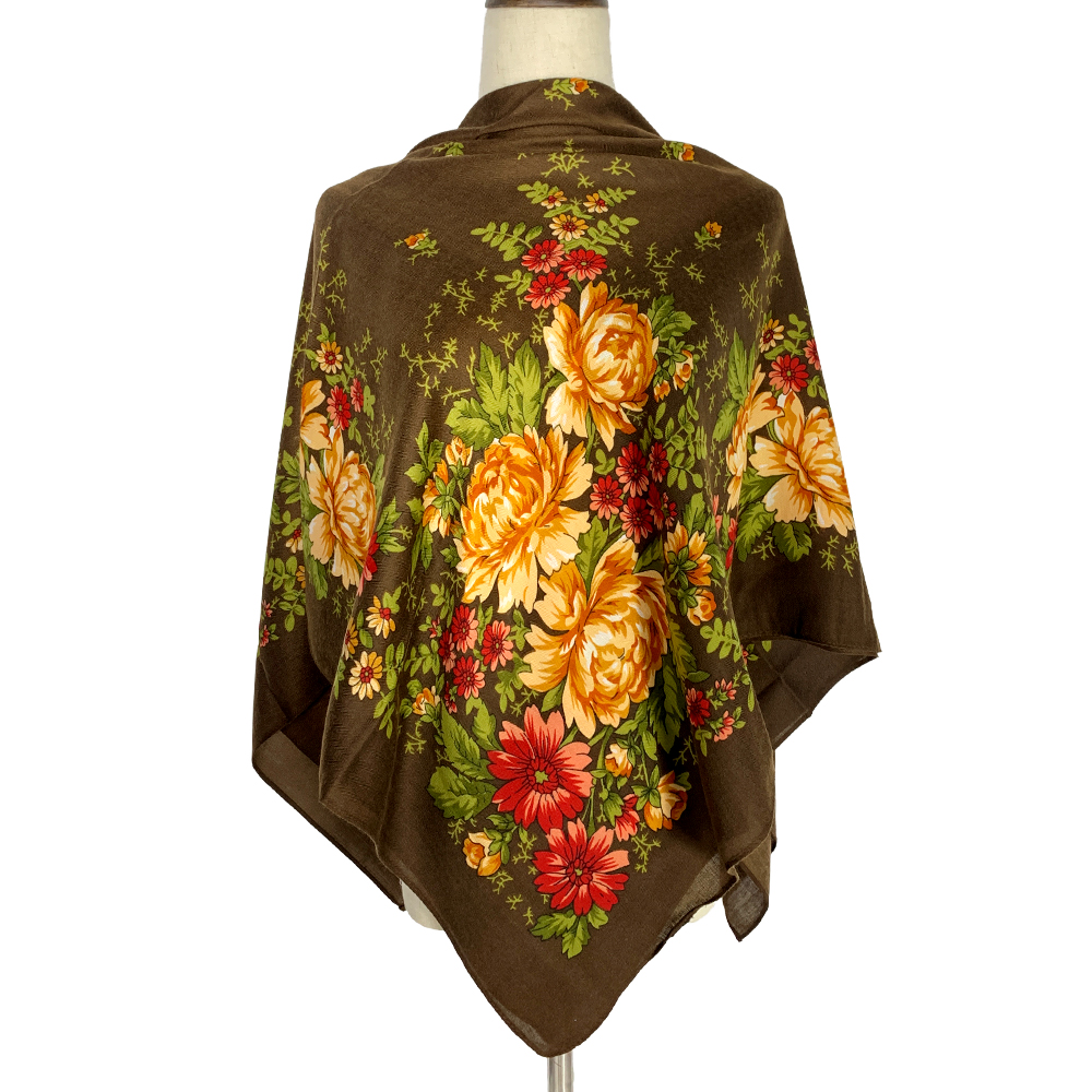 Foulard nazionale grande Bandana 2023 nuova viscosa stampa floreale scialli quadrati e impacchi per le donne sciarpa da viaggio Boho scialle russo: Blu