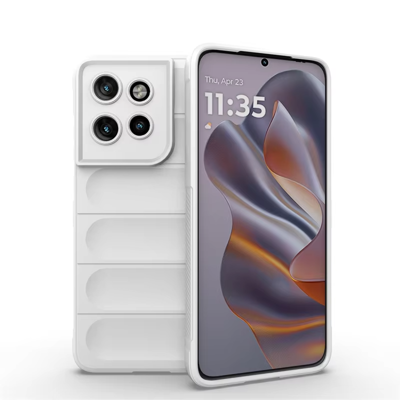 Voor Motorola MOTO Edge 50 Neo 5G Achterkant Telefoon Case Zachte Vloeibare Siliconen Anti-val Schokbestendig Bescherm funda Coupe Gevallen: ABS / WHITE