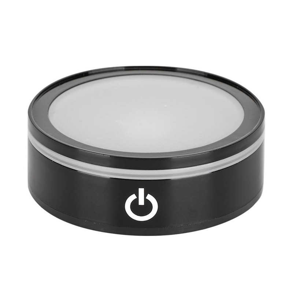 Led Light Base Kleurrijke Ronde Show Stand Display Basisplaat Voor 3d Crystal Glass Art Crystal Display Base Stand: Beige