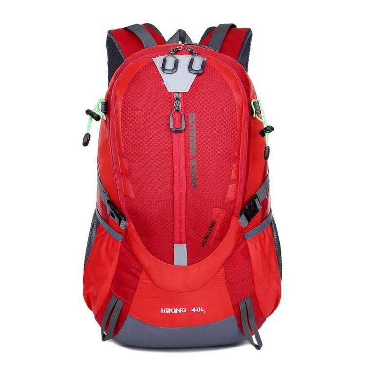 Vandtæt udendørs taske trekking rygsæk camping vandrerygsæk rejserygsæk mænd kvinder klatretaske: Rød