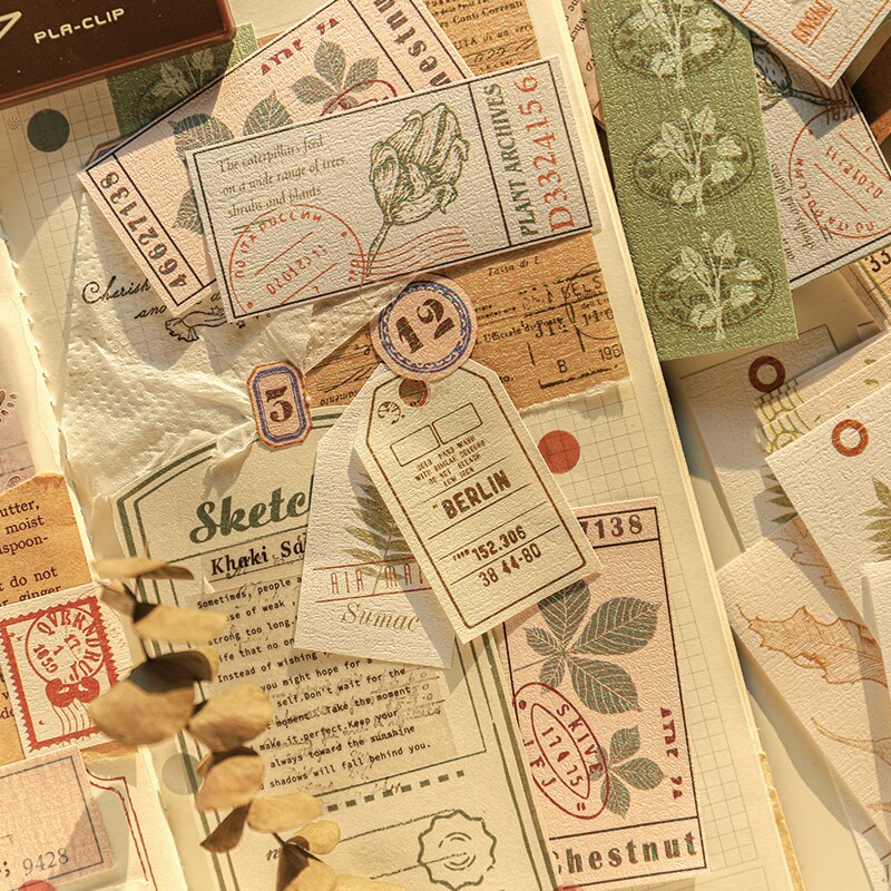Papel de colección de recibos antiguos Vintage, planificador de papel de fondo decorativo artesanal