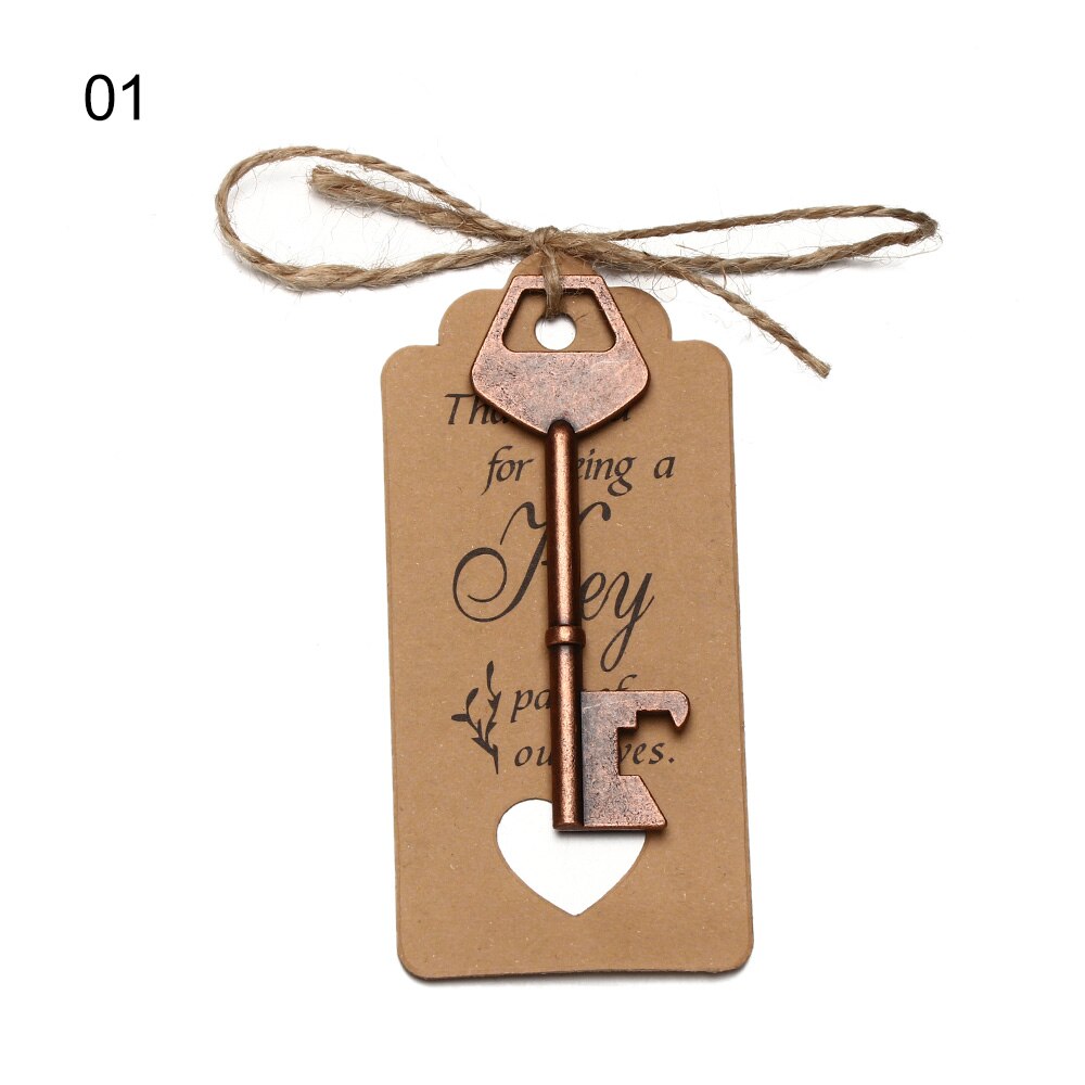 1PC Retro Key Shaped Bottle Opener Wine Keychain Souvenir Card Label Pendant Beer Opener Wedding Party Kitchen Accessories: type2-1