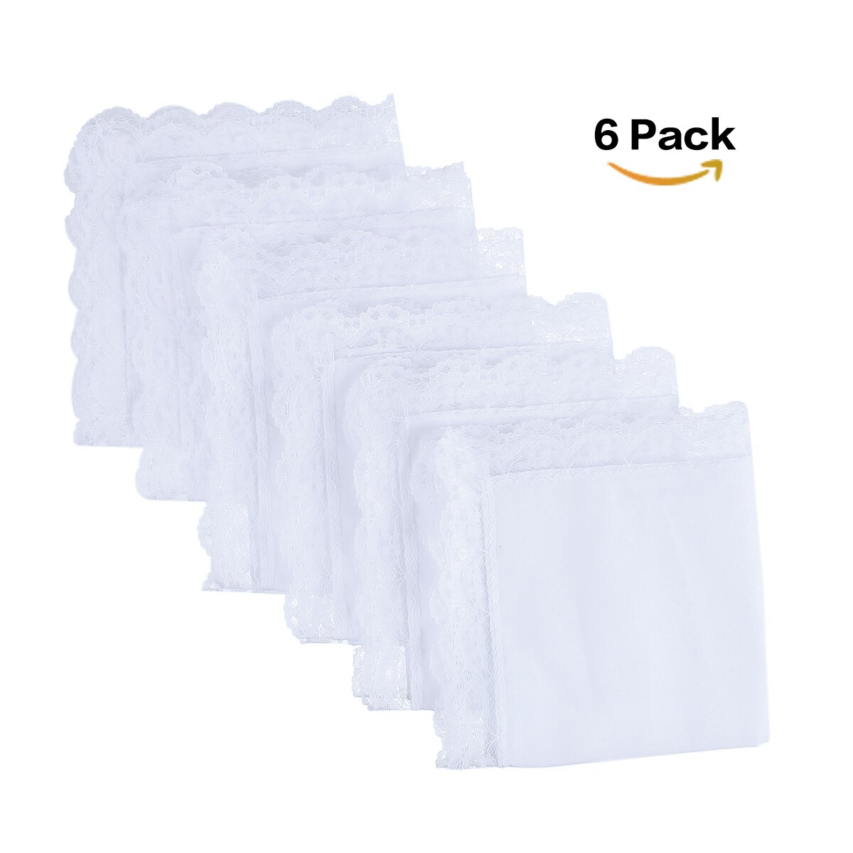 Kant Witte Vierkante Nuttig Zakdoek Voor Vrouw Man Classic Gentleman Stijl Katoenen Zakdoek Vierkante Kant 26*25Cm 6 stks/set: 2