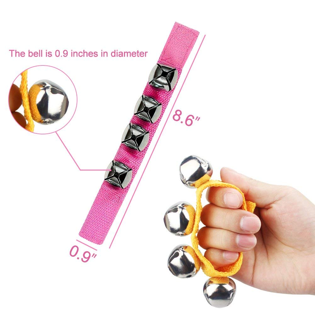 Wrist Band Jingle Bells 16 PCS Orff percussie wristbells hand bells footbells handbells