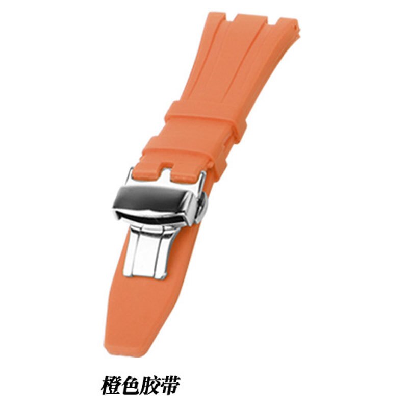 Butterfly buckle GA2100 3rd Modified Accessories Strap GA2100 Gen3 Rubber Strap Adapter for Casio G-SHOCK GA2100 Stainless steel: Orange-Strap