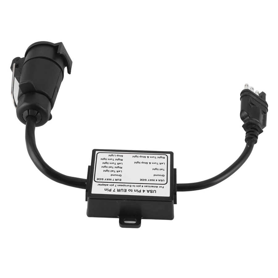 Trailer Connector Light Converter USA 4 Pin to EUR 7 Pin Adapter Stop/Brake Signal Separating Trailer Adapter Plug