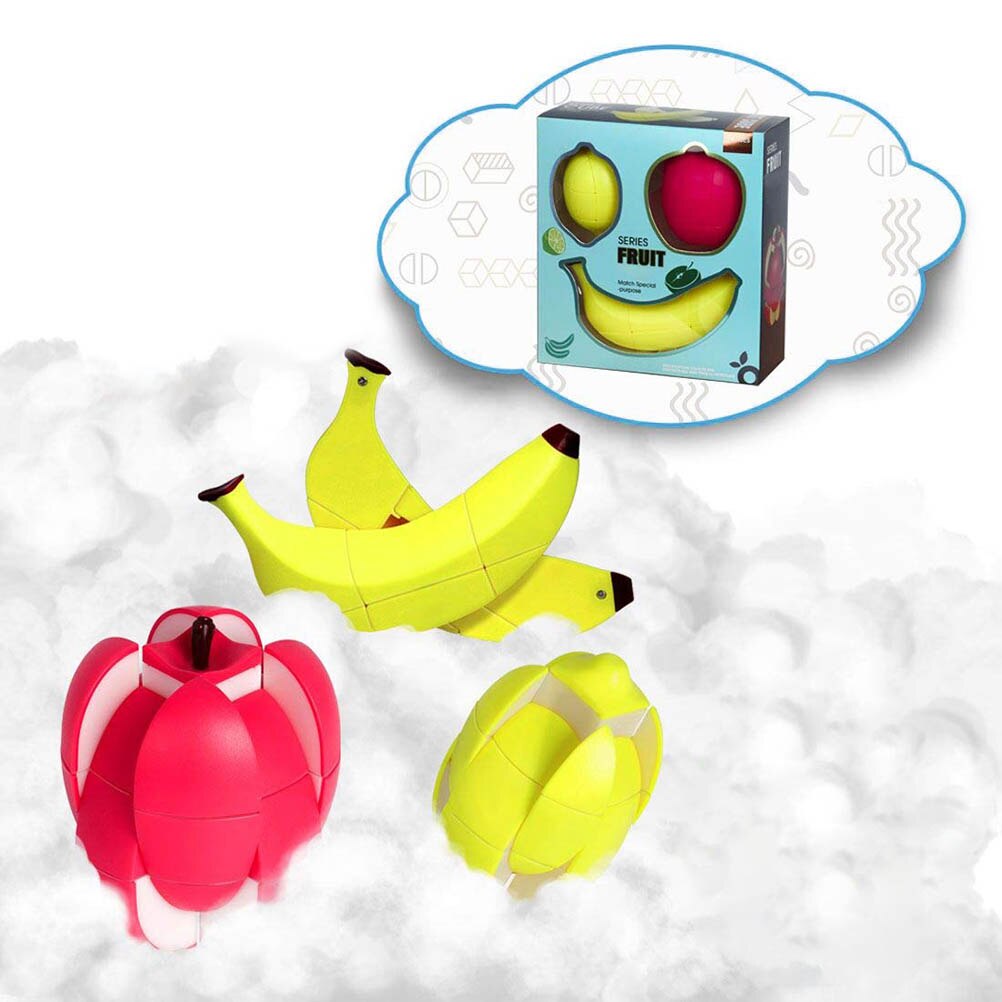 3pcs Fruit Vormige Cube Apple/Banaan/Citroen Puzzel Twisty Anti-Stress Intelligentie Educatief Speelgoed voor Kinderen #30: Default Title