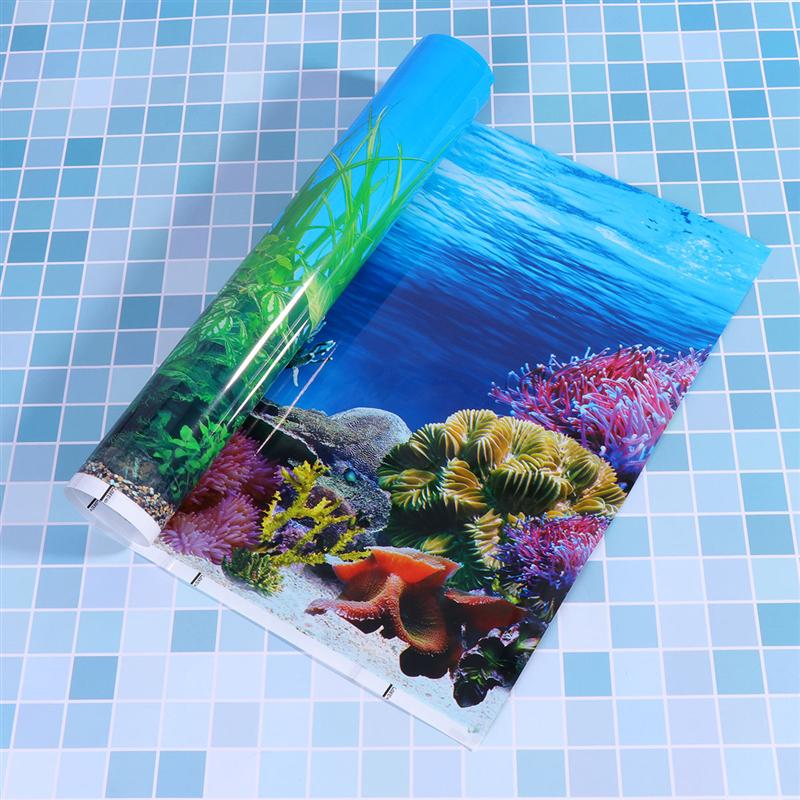 30x42cm Aquarium 3D Background Scenery Sticker Double Side Glass Decal Background Decoration For Fish Tank Aquarium Accessories: 02