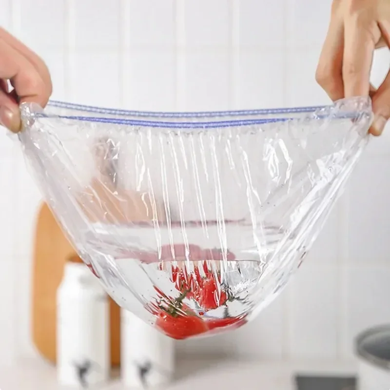 Cubierta de plástico desechable para alimentos, envoltura elástica colorida, cubiertas para alimentos, tapa para mantenimiento fresco, placa, bolsas de embalaje de nailon para cocina, bolsa de almacenamiento