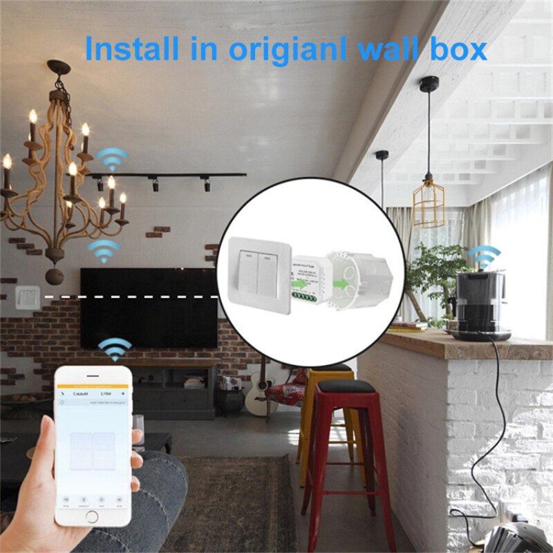 Smart Home Tuya Smart Zigbee Dimmer Module 1 2 Gang 220V Met Neutrale 2 Weg Draadloze Controle Werkt met Alexa Google