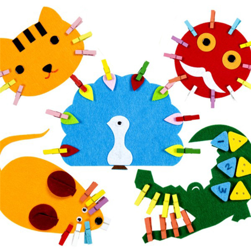 Non-woven Felt Fabric Cartoon Animal Clip Art Preschool Kindergarten Teaching Materials Educational Toys