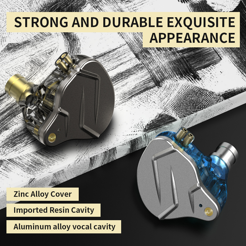 KZ ZSN Pro Headphones In Ear Monitor Hybrid Technology Best Earphone 1BA+1DD HIFI Bass Phone Metal Wired Headset With Microphone