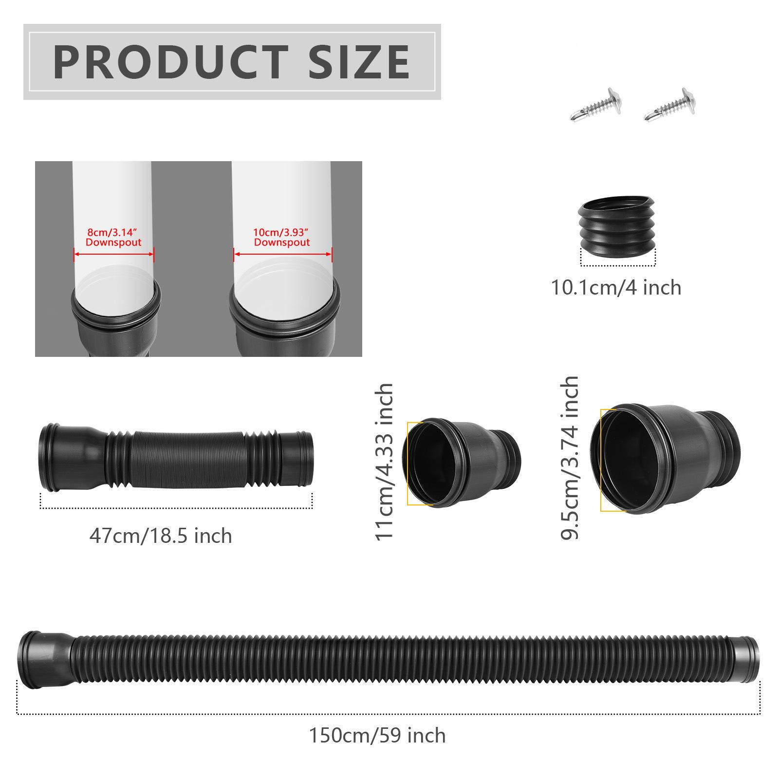 Rain Gutter Downspout Extension Flexible Universal Connector Downspout Extender