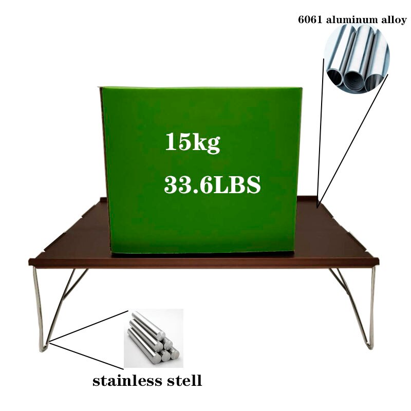2 stk foldebord camping mini bord folde aluminiumslegering kompakt letvægts mobilbord