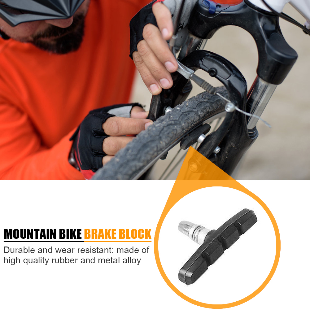Bloque de freno de goma duradera para bicicleta de montaña, pastillas de freno en V, sistema de frenos en V ligero, 1-6 piezas
