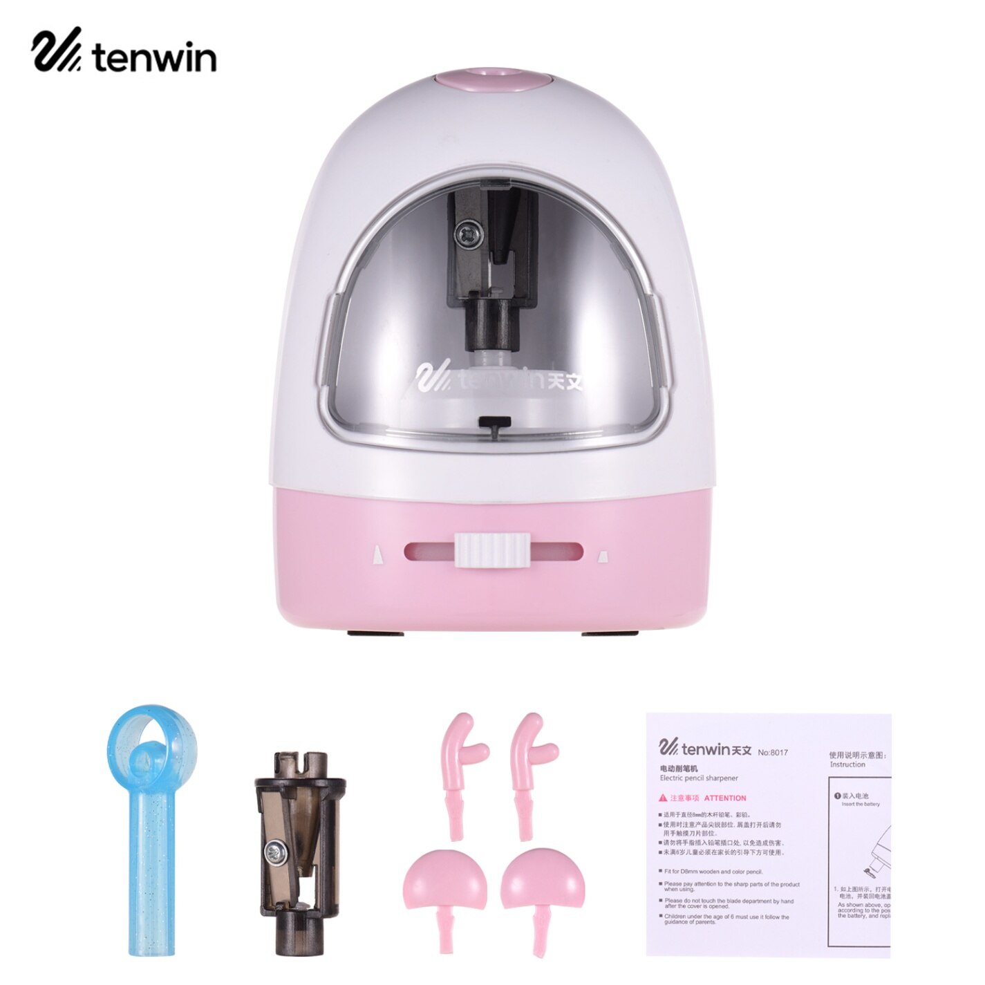 Automatic Electric Pencil Sharpener Cute for Kids Battery Operated School Stationery Battery Operated School Office Stationery: Pink