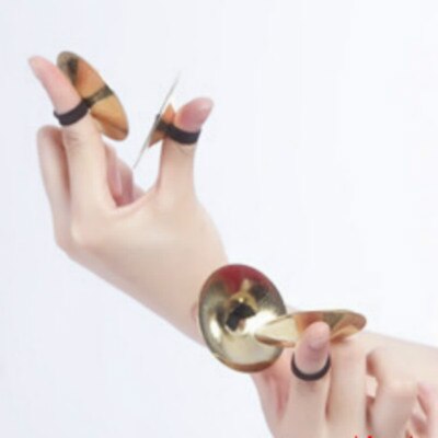 2pcs Musical Instrument Belly Dancing Indian Brass Finger Cymbals Middle East Percussion Cymbals Props Percussion Instrument
