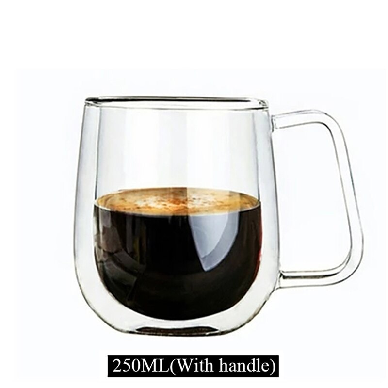 80-650ml podwójna ściana szklany kubek odporny na herbatę kufel do piwa kawa mleko sok z cytryny kubek Drinkware Lover filiżanki do kawy prezent kreatywność: C 250ML