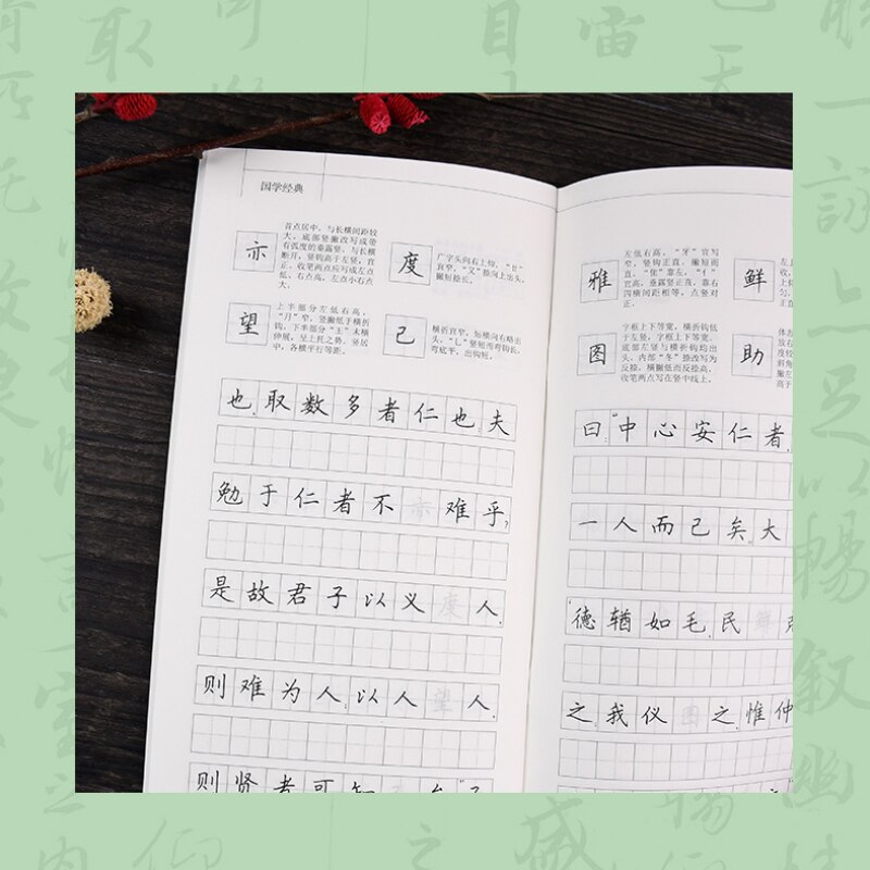 Tian Yingzhang Hard Pen Copybook Chinese Classics Li Ji Regular Script Practice Textbook with Simplified Chinese Annotation