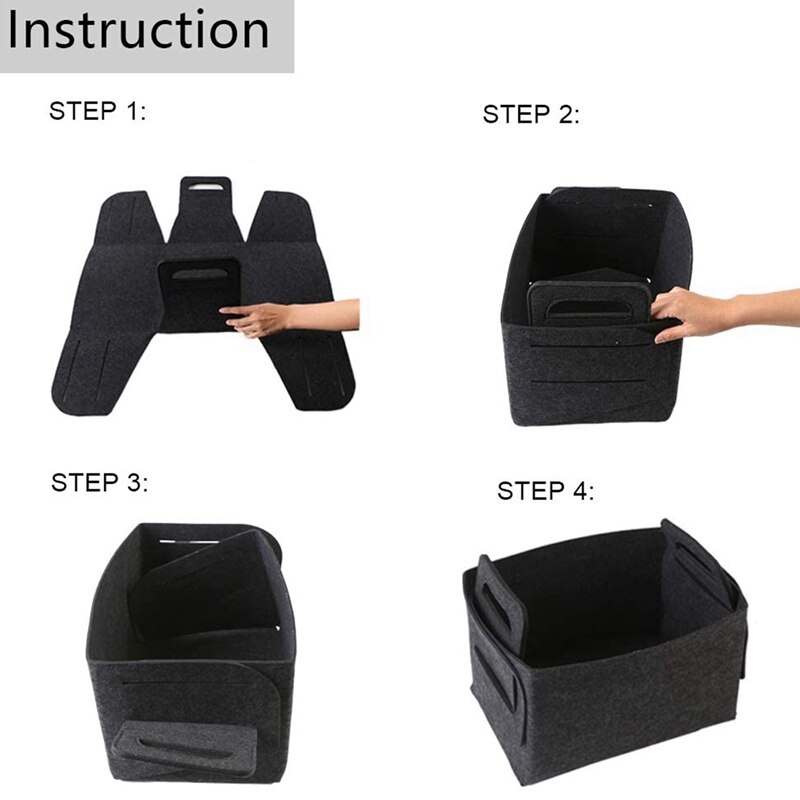 2 szt. Przechowywanie kosze z filcu pudełko-składane duże pojemniki na szafy z uchwytem Organizer robić prania solidne kosze półkowe