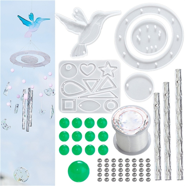 Attrape-rêve en résine époxy, moule en silicone pour miroir, décoration murale, outil fait à la main, bricolage, pour la maison: Hummingbird series