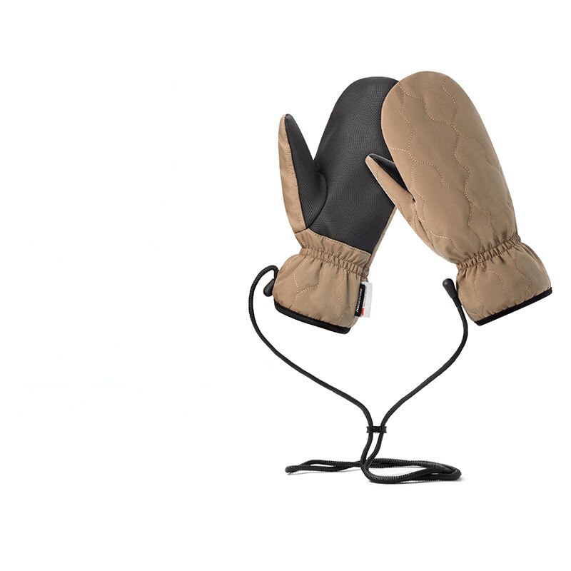 Naturehike-guantes de algodón gl14 para exteriores, manoplas de invierno a prueba de viento, impermeables, gruesas, de felpa, cálidas y ligeras, de-5 °C ~ 10 °C: Mocha / XL