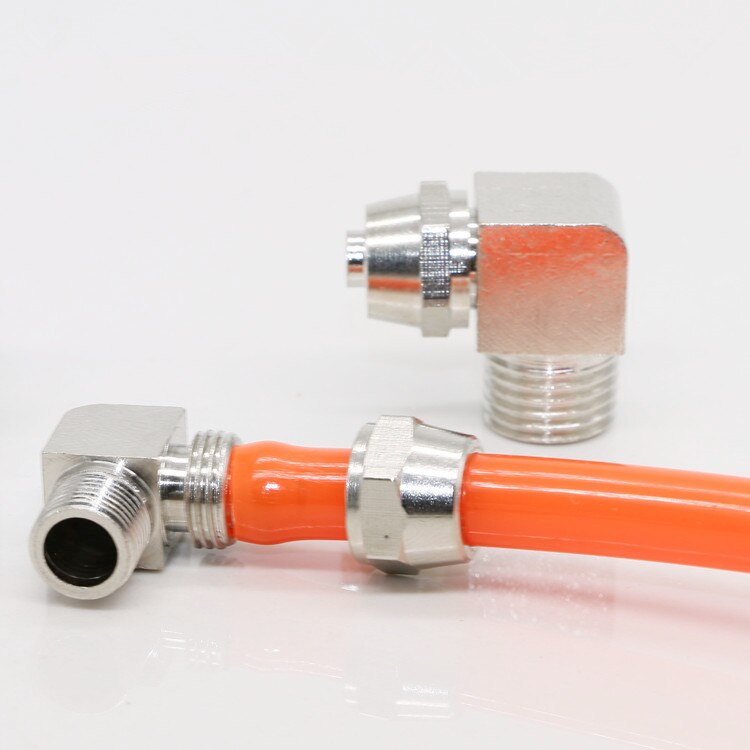 L Male Elbow Brass 6mm-BSP 1/8",1/4",3/8",1/2" OD Coupler Connector Compression fitting