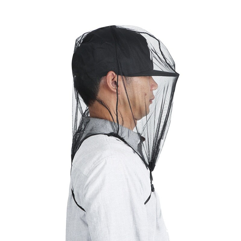 Sombrero de pesca gasa portátil transpirable a prueba de polvo Mosquito Prevención de insectos cabeza cuello tapa accesorios de bosque al aire libre