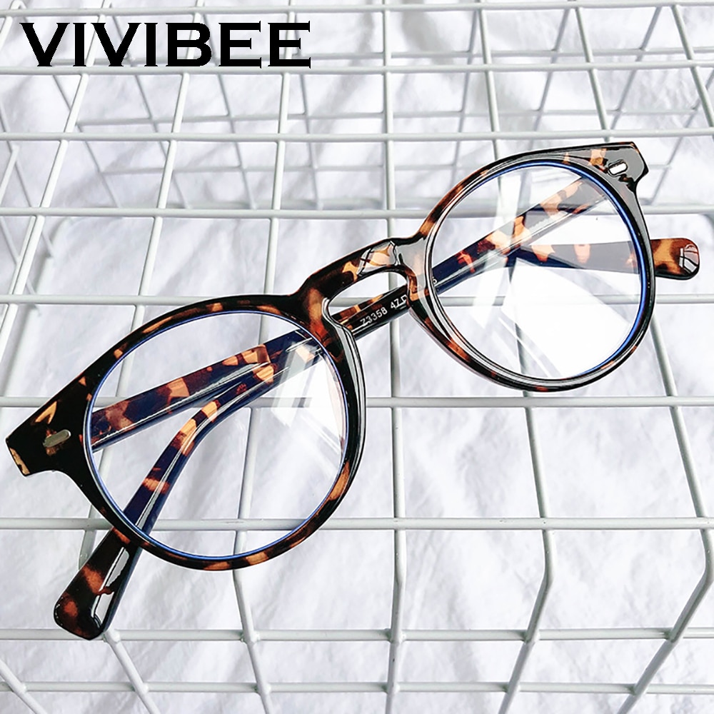 VIVIBEE Klein Formaat Blauw Licht Filter Bril Mannen Luipaard Vierkant Frame Gaming UV400 Blue Ray Blokkeren Computer Vrouwen Brillen