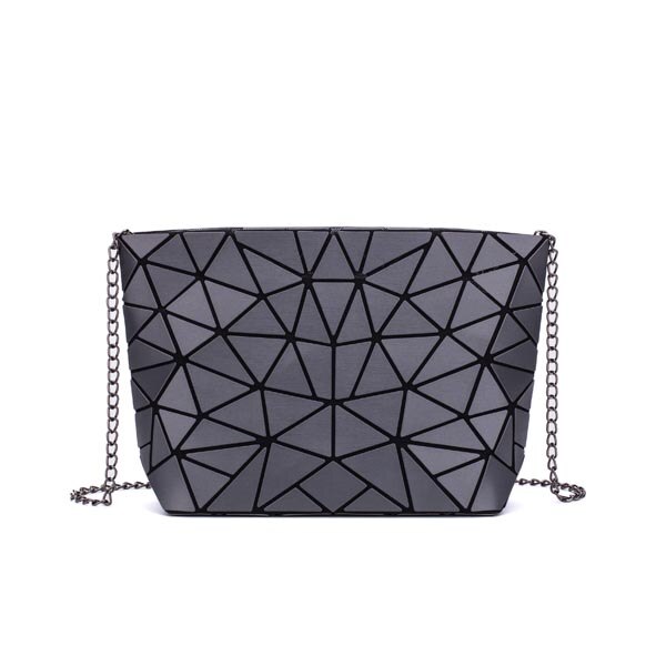 Frauen Kette Schulter Tasche für frauen Geometrische Messenger Taschen Einfachen Klapp Umhängetaschen Clutch abend tasche bolso: gray