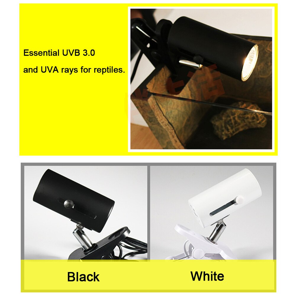 Reptil Lampe Bausatz mit Clip-auf Keramik Licht Halfter Schildkröte Aalen UV Heizung Lampe einstellen Schildkrözehn Eidechse Beleuchtung 220V UVA + UVB 3,0