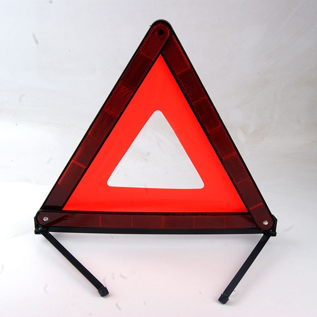 Automobile Triangle Warning Sign Tripod Vehicle Reflective Parking Sign With High Density Hexaprism Structure