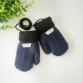 Kinderen Cartoon Opknoping Hals Fluwelen Gewatteerde Meisjes Outdoor Koude Warme Winter Gebreide Handschoenen Kinderen Voor 2-5Y: Navy 1-3Y