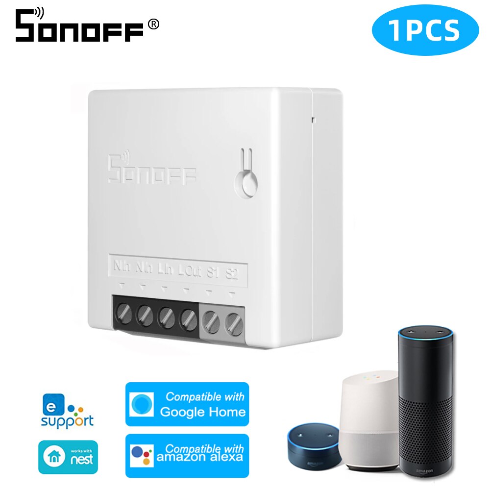 SONOFF-interruptor inteligente bidireccional Mini R2, módulo de relé con Wifi, Control remoto por voz, funciona con Alexa y Google Home: 1Pcs