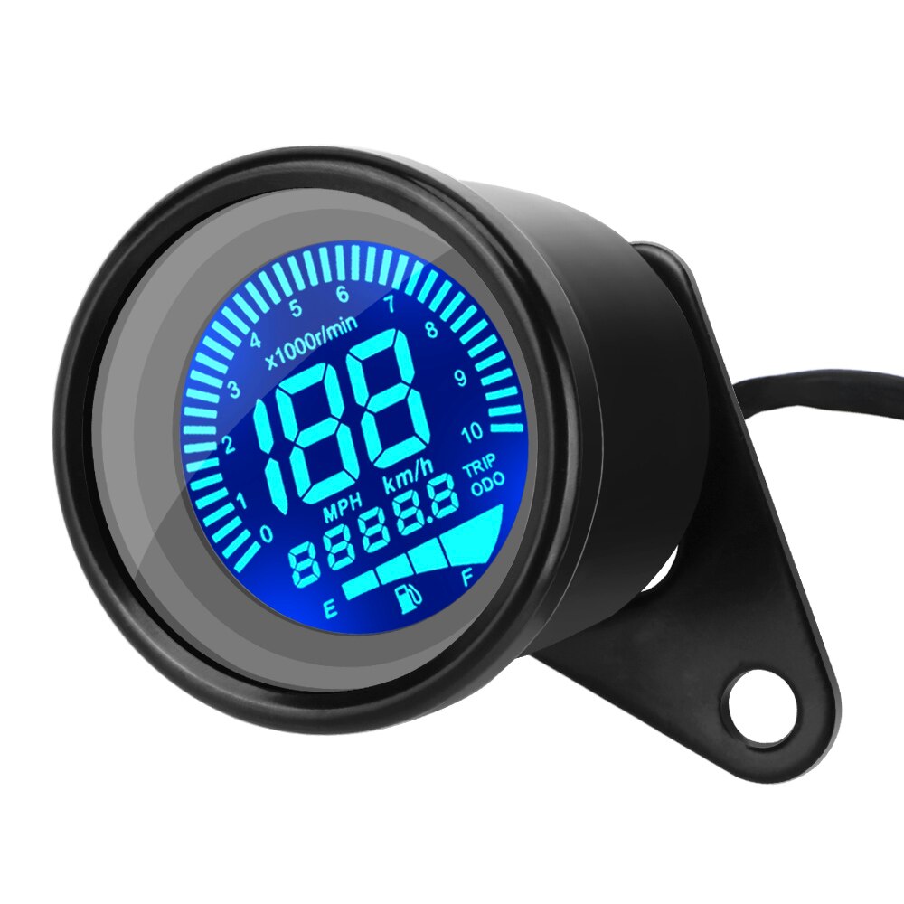 DC12V Scooter Atv Meter Fuel Meter Motorfiets Digitale Snelheidsmeter Universele Led Lcd Toerenteller Indicator Retro Lcd Kilometerteller