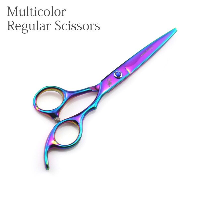 Tijeras de corte para peluquero, tijeras de corte y adelgazamiento de 6 pulgadas (tijeras normales/Tijeras de adelgazamiento): Multicolor Regular