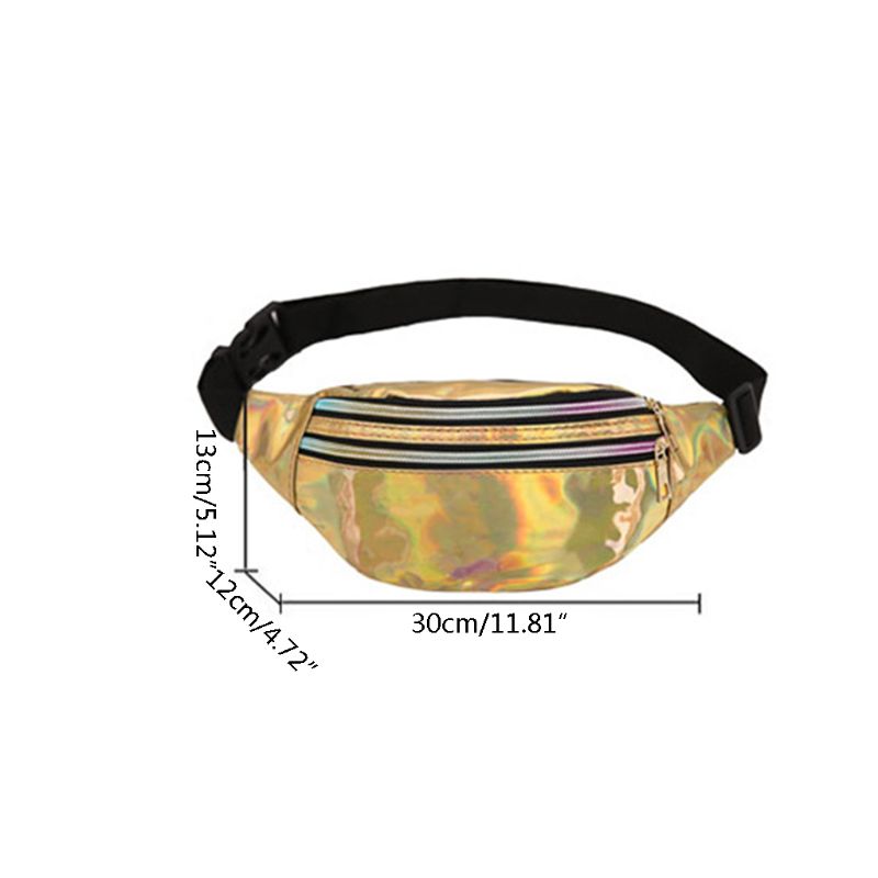 Mode Vrouwen Fanny Pack Holografische Riem Taille Bag Lady Meisjes Hologram Reizen Schouder Borst Bag Party Hip Bum Bag Telefoon pouch