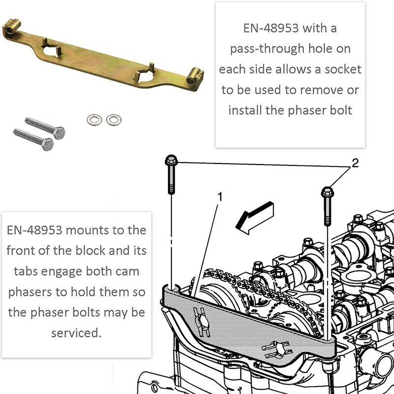 EN 48953 Cam Phaser Retainer/Camshaft Actuator Locking Tool for Buick Lacrosse Chevrolet Equinox GMC Terrain