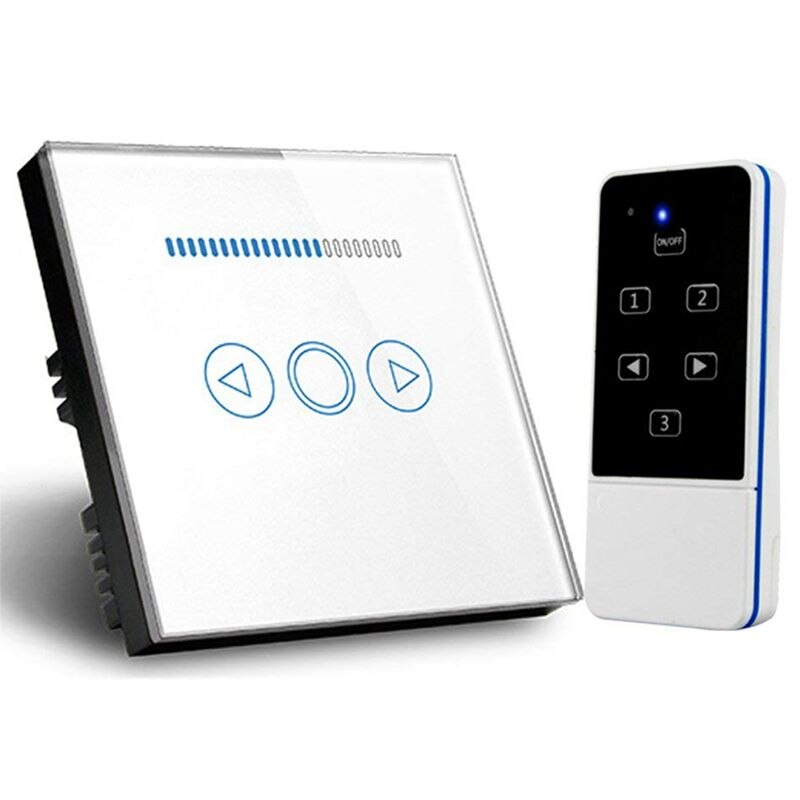 Eu touch-dimmer schakelaar kristal touch glas afstandsbediening licht slimme schakelaar (wit)