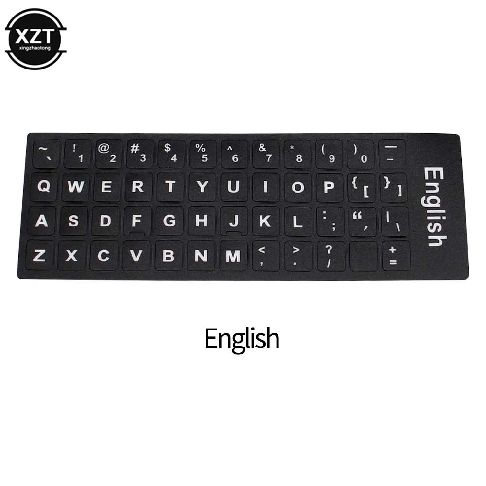 1PC litery naklejki na klawiaturę angielski/włoski/hiszpański/japoński/koreański/francuski matowa naklejka z PVC na laptopa komputer stancjonarny: Black