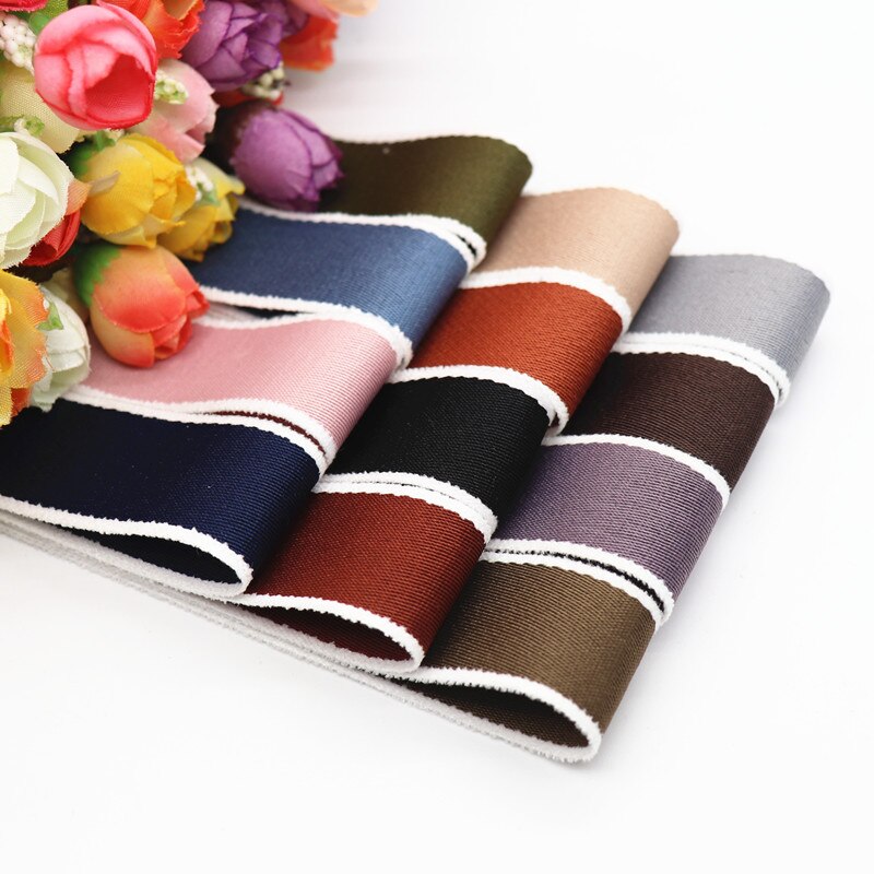 Cintas de grogrén de dos caras con borde de lana blanca, lazos para el pelo, materiales hechos a mano DIY, 10 yardas, Y19112902
